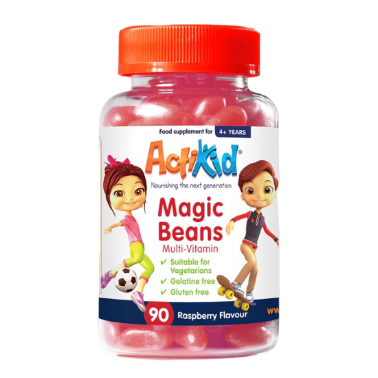 Magic Beans Multivitamīni, aveņu garša (90 košļājamās pastilas)