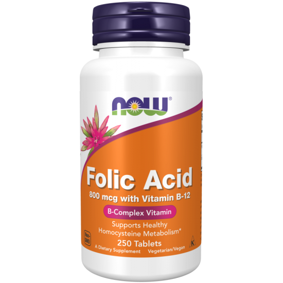 Folic Acid 800 mcg with Vitamin B-12 (250 tablets)